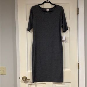 LuLaRoe gray Julia dress L NWT